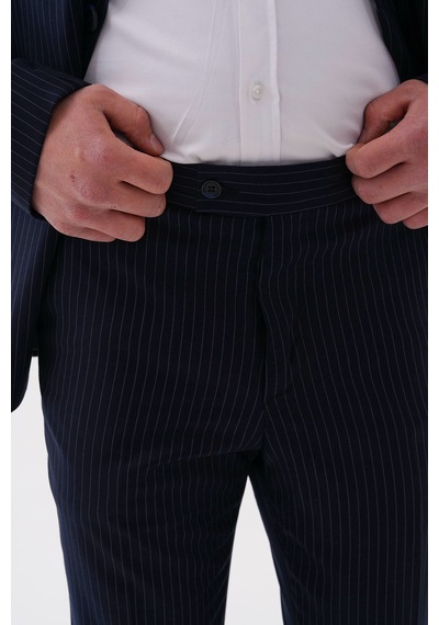 Dupont Classics Dupont Slim Fit Mono Yaka 6 Drop Çift Yırtmaç Çizgili 2'li Takım Elbise Lacivert Dupont Classics Dupont Slim Fit Mono Yaka 6 Drop Çift Yırtmaç Çizgili 2'li Takım Elbise Lacivert