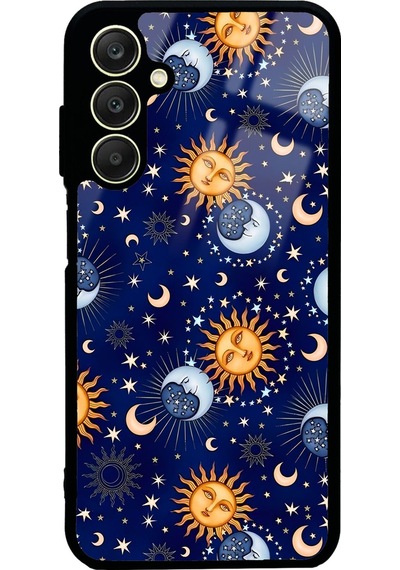 Samsung Uyumlu A25 Ay Güneş Pijama Tasarımlı Glossy Telefon Kılıfı Çok Renkli