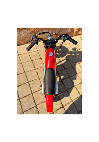 36v 180w Chopper Akülü Motor Elden Gazlı Dumanlı Şişme Lastikli Lityum Pilli Kırmızı