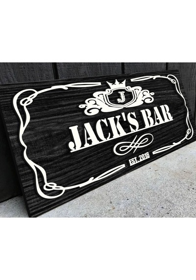Bk Gift Kişiye Özel Kabartma Tasarım Siyah Ebony Ahşap Bar Tabelası, Home Bar Tabela, Rustik Ev Dekorasyonu, Duvar Dekoru-7