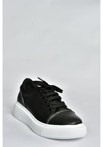 Fox Shoes Siyah Taş Detaylı Günlük Spor Ayakkabı Sneakers P274049309 Siyah