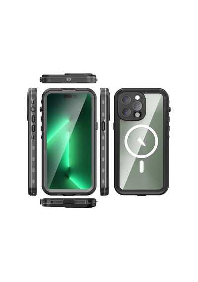 Lexroo İphone 14 Pro Max Kılıf 1-1 Su Geçirmez Kılıf - Siyah