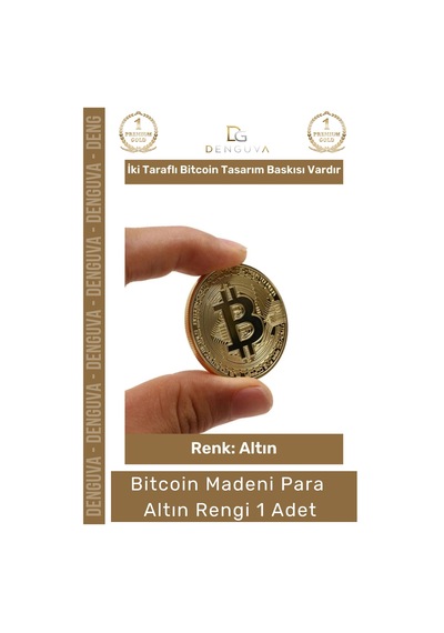 Bitcoin Koleksiyonluk Demir Şık Kripto Hatıra Madalyon Fiziksel Bitcoin Madeni Altın Rengi - 1 Adet
