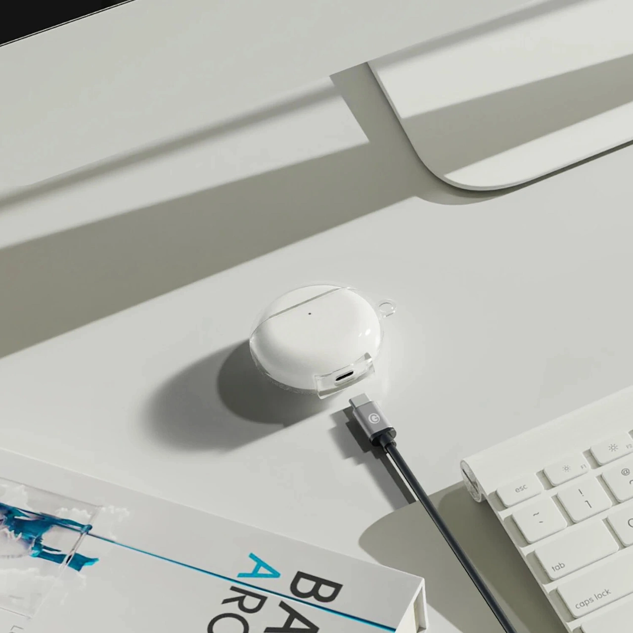 Forzacase Huawei Freebuds 7i İle Uyumlu Şeffaf Anahtar Askılıklı Bluetooth Kulaklık Kılıfı - Fc927 Şeffaf