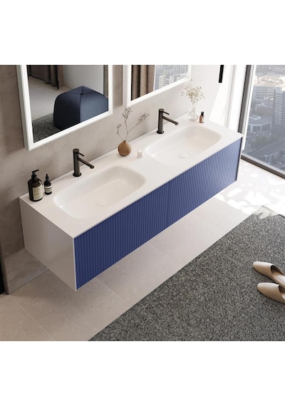 Orka Cube 160 Alt Modül + Lavabo Modul Mat Lacıvert Diğer Orka Cube 160 Alt Modül + Lavabo Modul Mat Lacıvert Diğer