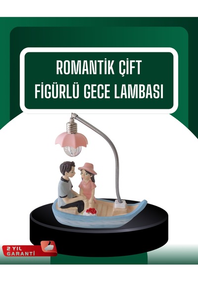 El Ele Tutuşan Çift Figürlü Dekoratif Gece Lambası Romantik Tasarım Karışık