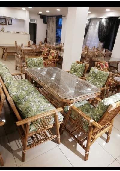 Nivemeshome 7 Kişilik Minderli Bambu Oturma Seti 4 Sandalye+3 Lü+sehpa Çok Renkli Nivemeshome 7 Kişilik Minderli Bambu Oturma Seti 4 Sandalye+3 Lü+sehpa Çok Renkli