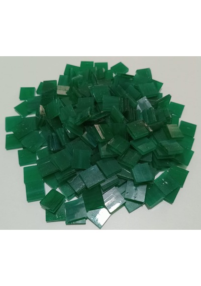 Koyu Turkuaz Yeşil Kare Vitray Cam Mozaik Taşı - Sanatsal Mozaik İçin Yaklaşık 10 X 10 Mm