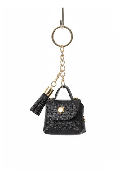 Pololiza Simli Bag Charm Mini Cüzdan / Çok Amaçlı Lüks Anahtarlık Ve Çanta Askı Süsü Çanta Aksesuar Siyah