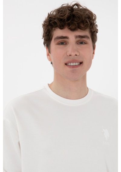 U.s. Polo Assn. Erkek Ekru Sweatshirt 50300048-vr184 Off Whıte Beyaz U.s. Polo Assn. Erkek Ekru Sweatshirt 50300048-vr184 Off Whıte Beyaz