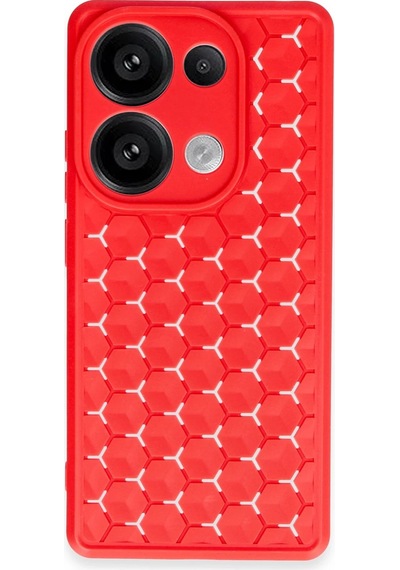 Newface - 839 - Xiaomi Redmi Note 13 Pro 4g Kılıf Petek Silikon Kapak - Csmo-tex - - Kırmızı