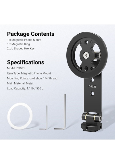 Neewer Ds031 Profesyonel Manyetik Telefon Tripod Bağlantı Aparatı