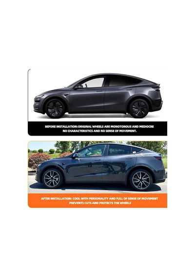Red Lion Parts Tesla Model Y Juniper 2025+ Uyumlu 19 İnç Uberturbine Stil Jant Kapağı Seti - Mat Siyah 4 Adet