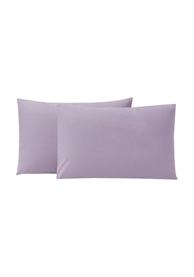 2 Adet Lila Pamuklu Fermuarlı 50x70 Cm Yastık Kılıfı Lila