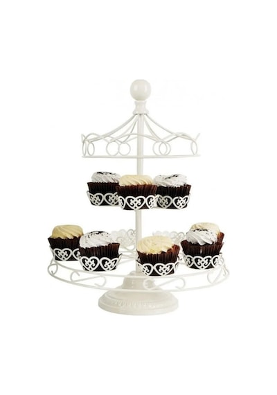 Cupcake Atlı Karınca Döner Muffin Kek Cupcake Sunum Standı Beyaz