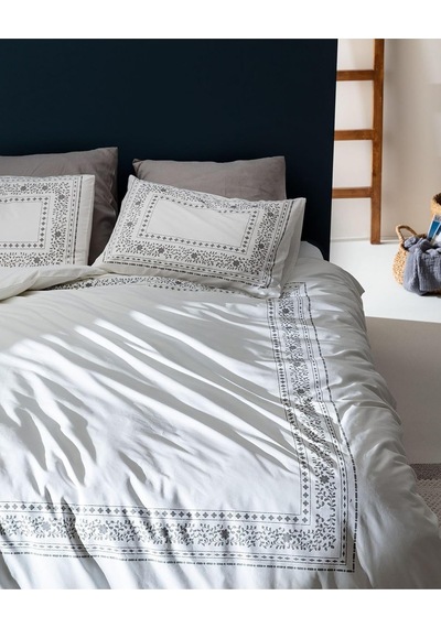 Arber King Size Duvet Cover Set- Gri Beyaz - Çok Renkli