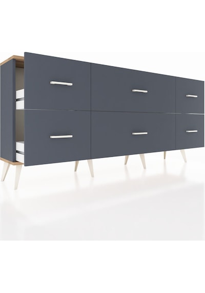 Arges Konsol 6 Çekmeceli 176x30x83 Antrasit-antrasit/antrasit Antrasit/antrasit Arges Konsol 6 Çekmeceli 176x30x83 Antrasit-antrasit/antrasit Antrasit/antrasit