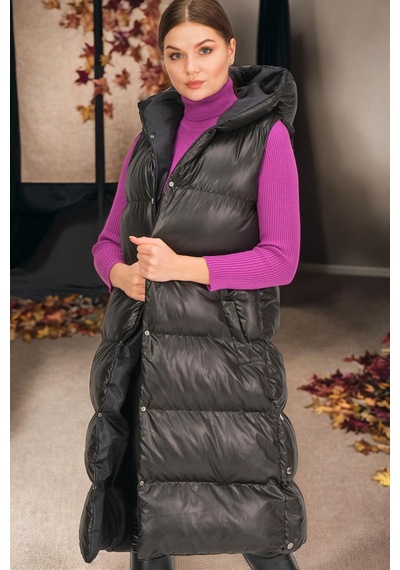 Z6733 Dewberry Hk Style Bayan Yelek-düz Siyah Düz Siyah