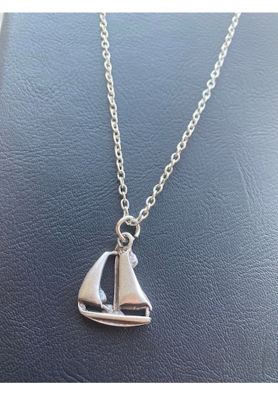 Yelkenli Yat Unisex Kolye Gri