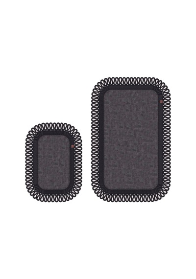 Banyo Paspası Takımı 70x110+50x70 Cm Dış Trikot Antrasit Gri & Siyah