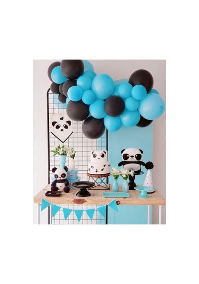 Pastel Balon Balon Mavi Siyah Balon Zincir A