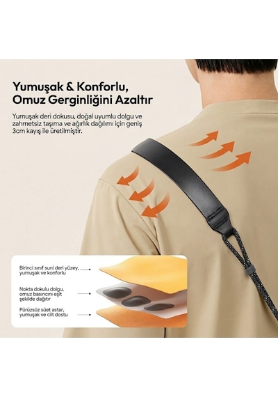 Ulanzi Css2 U-snap Lite Kamera Omuz Askısı Shadow Black Siyah - B198
