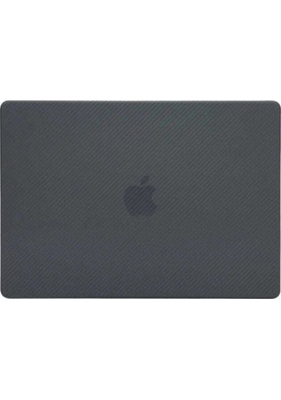 Apple Uyumlu MacBook 13.3' Pro 2020 A2338 Zore Msoft Carbon Fiber Tasarımlı Kapak Siyah