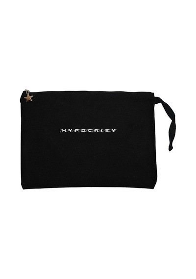 Hypocrisy Logo Siyah Clutch Astarlı Cüzdan / El Çantası Siyah