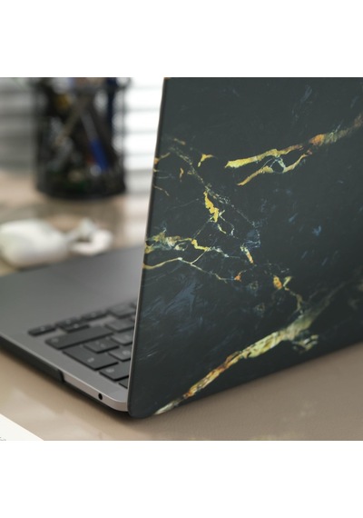 Macbook Air 13.3 İnç Kılıf A1932 A2179 A2337 M1 Uyumlu Sert Kapak Hard Case Koruyucu Mermer Desenli İnce Hafif Laptop Kılıfı Siyah Belirtilmemiş
