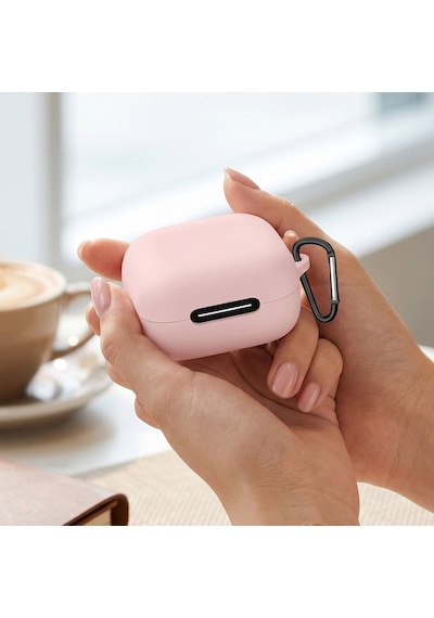 Caseonn Anker Soundcore P31i Kılıf Askı Aparatlı Mat Silikon Pembe