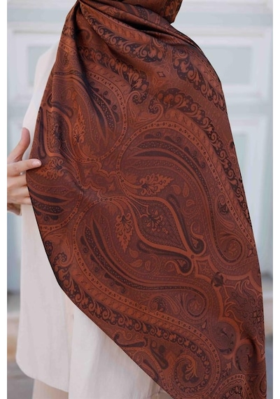 Etro Desen Premium Şal Fındık Kabuğu Çok Renkli