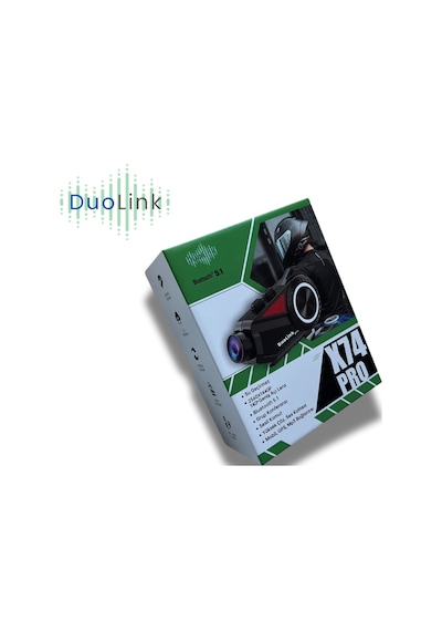 DuoLink X74 Pro İnterkom Motosiklet Kameralı 360° Modül 6 Kişi Bluetooth Kask Intercom Video Kayıt Kulaklık