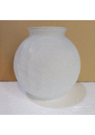 Osmanlı Avize Camı Mat Beyaz Çatlak Desenli Ağız Çapı 7,5-8 Cm Mat Beyaz