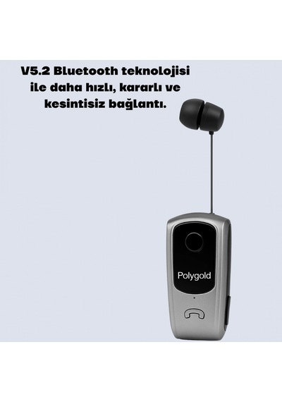 Mikrofonlu Klipsli Bluetooth Kulak İçi Kulaklık Ses Kontrollü Kablosuz Model 00