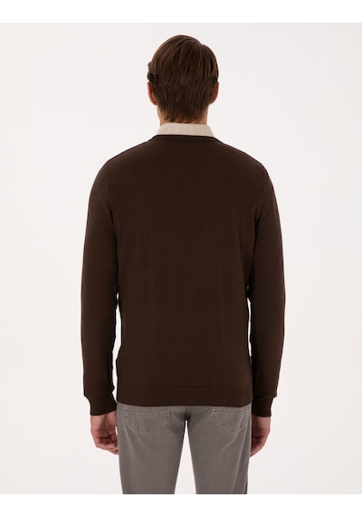 Pierre Cardin Erkek Kahverengi Kazak /triko 50314190-vr029 Kahverengi