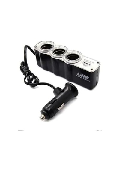 3 Port 1 Usb Araç Çakmak Çoğaltıcı Soket, 12v, Çoklu Şarj Adaptörü