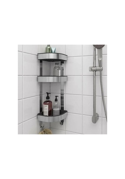 Brogrund Duş Sepeti, Paslanmaz Çelik, Vontestore 19x58 Cm Gri Gri