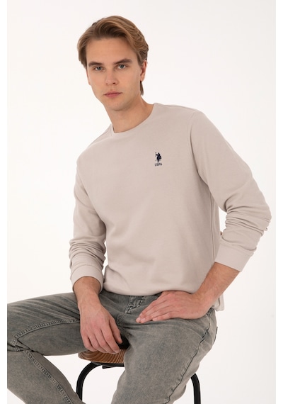 U.S. Polo Assn. Erkek Regular Fit Bisiklet Yaka Taş Sweatshirt 50310310-VR049