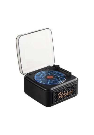 Nostalji Plak Görünüm Mini Dekor Waves Bt Işıklı Müzik Çalar Saat Tf Kart Aux Özellikli