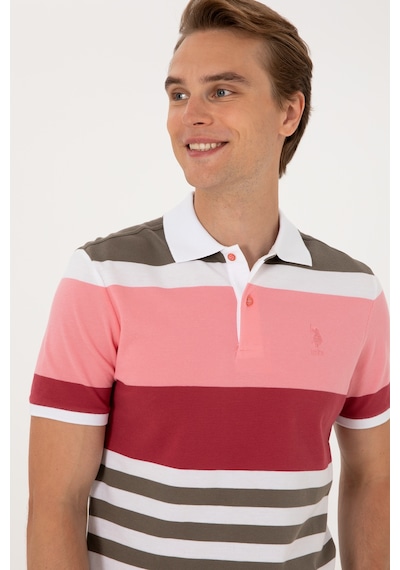 U.S. Polo Assn. Erkek Regular Fit Polo Yaka Pembe Tişört 50300046-VR041