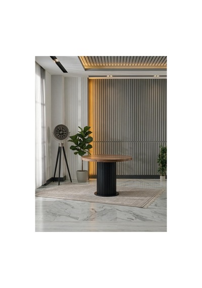 Aura Yuvarlak Bohem 90x90 Mdf Masa Masa Fiyatıdır Barok/siyah Barok/siyah
