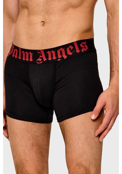 Palm Angels Logolu Pamuklu 2 Pack Boxer Erkek Boxer Pla1umbtr11bı Siyah