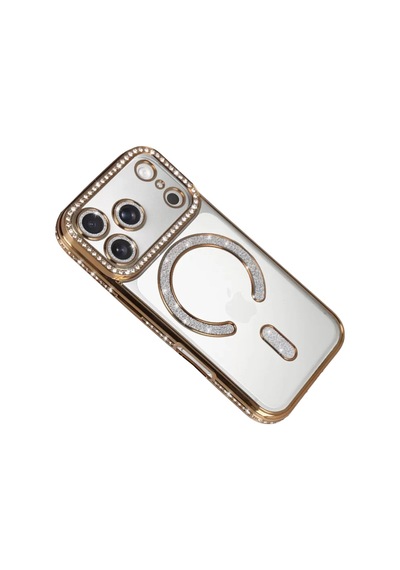 Newface Apple İphone 17 Pro Max Joke Simli Magneticsafe Kılıf - Gold Altın