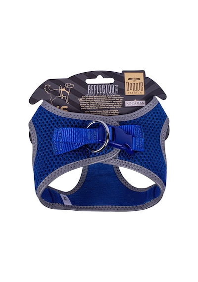 Doggie Havalı Dokuma Reflektör Serisi Küçük Irk Göğüs Tasması Mavi XS-30-34Cm Mavi