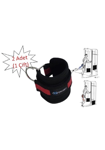 D Ring Fitness Ayak Bileği Ağırlık Çalışma Kemeri Ankle Straps Fitness 1 Çift Sağ/sol Takım Kırmızı - Siyah