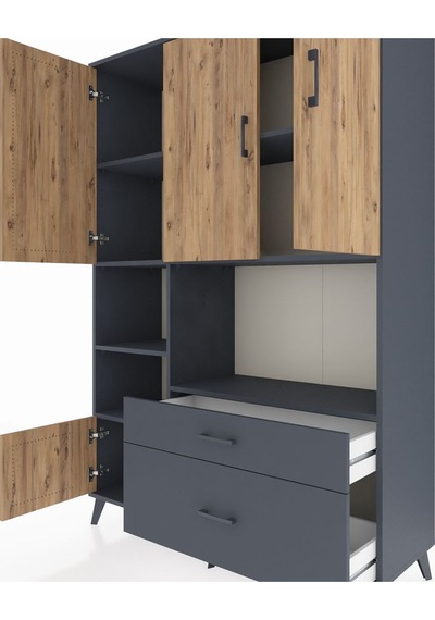 Hyperion Dolap 7 Raflı 2 Çekmeceli 5 Kapaklı 132x44x195 Antrasit-çam/antrasit Atlas Çam/antrasıt Hyperion Dolap 7 Raflı 2 Çekmeceli 5 Kapaklı 132x44x195 Antrasit-çam/antrasit Atlas Çam/antrasıt