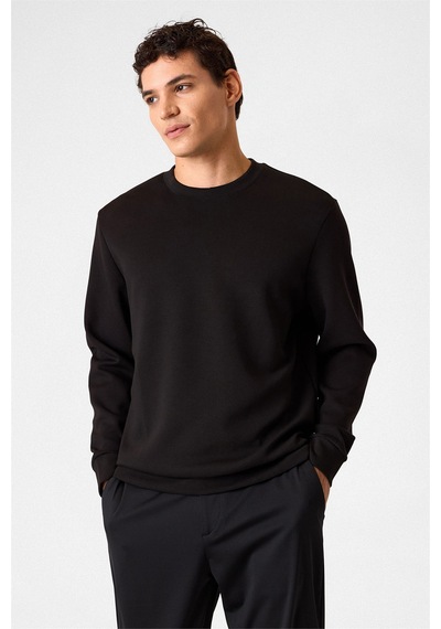 Backandbond Bisiklet Yaka Siyah Sweatshirt
