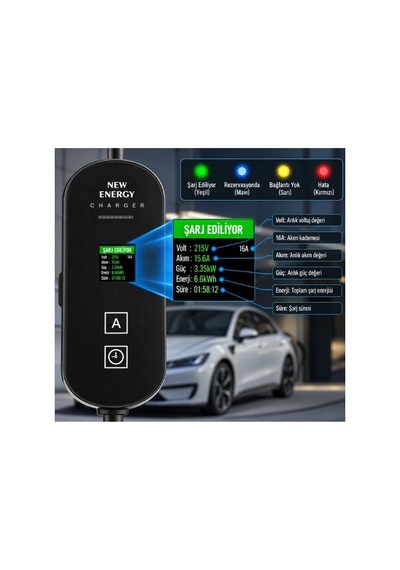 Ev Şarj Cihazı Tip 2 3.5kw 10m Taşınabilir Elektrikli Araç Cihazı