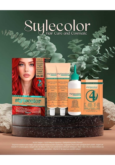 Stylecolor Bitkisel İçerikli Vegan Krem Saç Boyası 66.46 - Çilek Kırmızısı