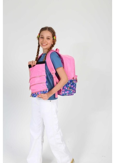 Kaukko Soft Floral Sırt Çantası Pink K1732